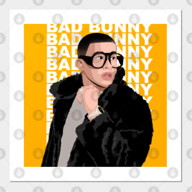 Bad bunny cartoon Bad Bunny Posters and Art Prints TeePublic